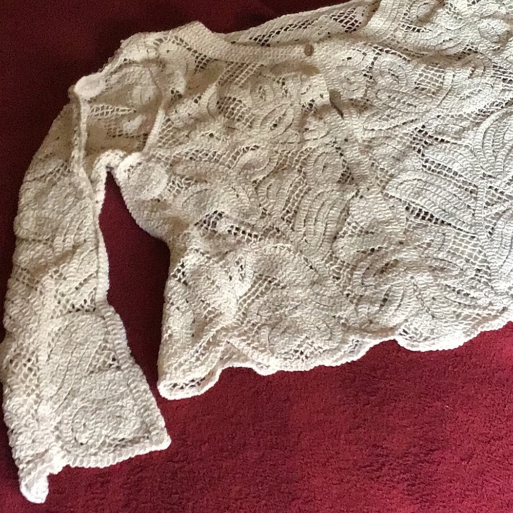 Elegant Cream Lace Sweater